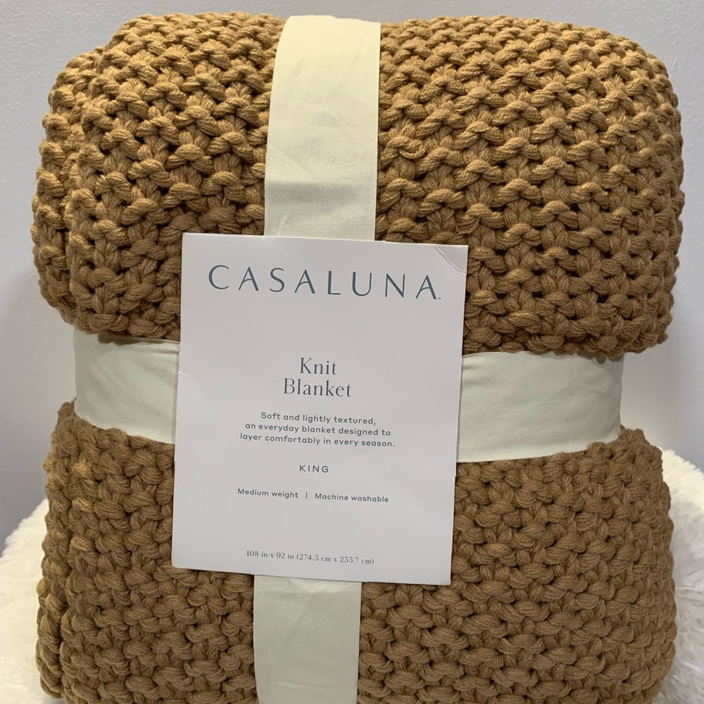 Casaluna Chunky Knit Blanket - Brown